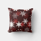 シックなクリスマスの雪のバーガンディと白 クッション (正面)