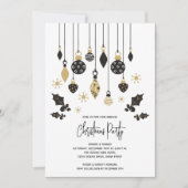 シックなクリスマスオーナメント 招待状 (正面)