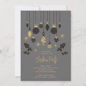 シックなクリスマスオーナメント 招待状 (正面)