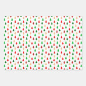 シックなクリスマスツリーパターン ラッピングペーパーシート (正面)