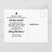 シックなクリスマスツリー新しいホームフォトホリデームービング 案内ポストカード (裏面)