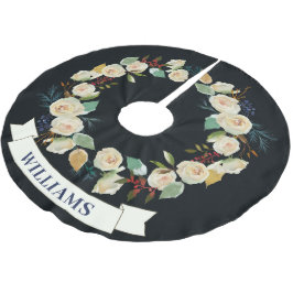 シックなクリスマスバラリースパターン ブラッシュドポリエステルツリースカート