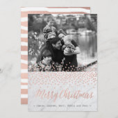 シックなクリスマスバラ金ゴールドと大理石の写真カード シーズンカード (正面/裏面)