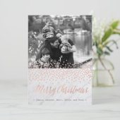 シックなクリスマスバラ金ゴールドと大理石の写真カード シーズンカード (スタンド正面)