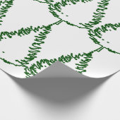 シックなクリスマスパインパターン（の模様が）あるツリー ラッピングペーパー (角)