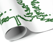 シックなクリスマスパインパターン（の模様が）あるツリー ラッピングペーパー (ロールコーナー)