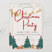シックなクリスマスパーティの招待状-フェスティバル 招待状 (正面/裏面)