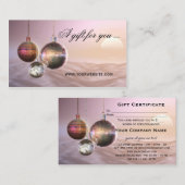 シックなクリスマスプレゼント証明書テンプレート 割引カード (正面/裏面)