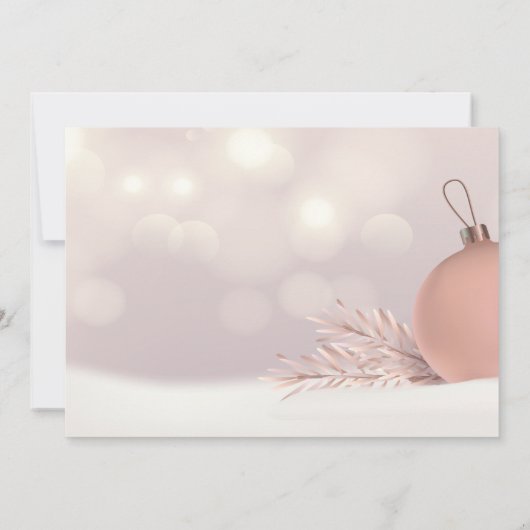 シックなクリスマスボールカンパニークリスマスパーティー 招待状 (裏面)