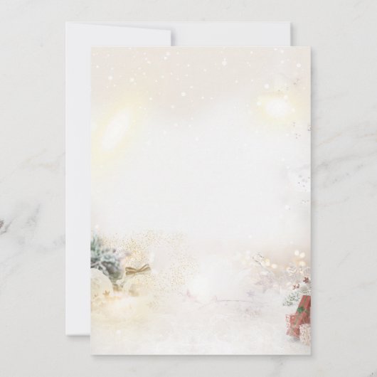 シックなクリスマスボール、弓のクリ企業のスマス 招待状 (裏面)