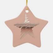 シックなクリスマスメタリックなバラ金ゴールドの星栗 セラミックオーナメント (裏面)