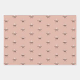 シックなクリスマスメタリックなバラ金ゴールドの星栗 ラッピングペーパーシート