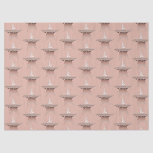 シックなクリスマスメタリックなバラ金ゴールドの星栗 薄葉紙 (正面)