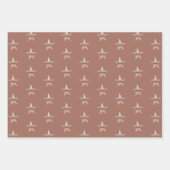 シックなクリスマスメタリックバラ金ゴールドスターブロンズ ラッピングペーパーシート (正面)