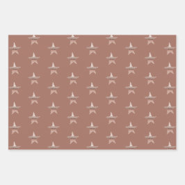 シックなクリスマスメタリックバラ金ゴールドスターブロンズ ラッピングペーパーシート