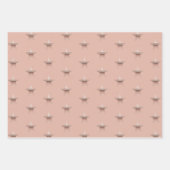 シックなクリスマスメタリックバラ金ゴールドスターラッピングP ラッピングペーパーシート (正面2)