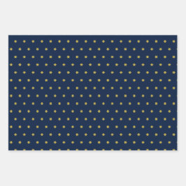 シックなクリスマスラッピング紙フラットシートセット3 ラッピングペーパーシート