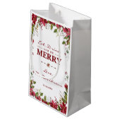 シックなクリスマスレッド食べポインセチアの飲み物&メリーbe スモールペーパーバッグ (裏面アングル)