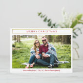 シックなクリスマス金ゴールドクリスマスカード 招待状 (スタンド正面)