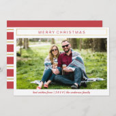 シックなクリスマス金ゴールドクリスマスカード 招待状 (正面/裏面)