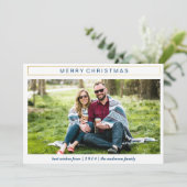 シックなクリスマス金ゴールドクリスマスカード 招待状 (スタンド正面)