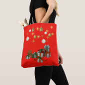 シックなクリスマス トートバッグ (クローズアップ)