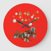 シックなクリスマス ラージ壁時計 (正面)