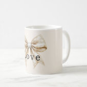 シックなクリームシルバーグラムボウラブ コーヒーマグカップ (正面右)