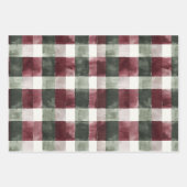 シックなクリームブラウンストライプオーナメント ラッピングペーパーシート (正面3)