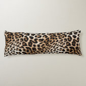 シックなクリームブラックヒョウ柄 ボディピロー (裏面)