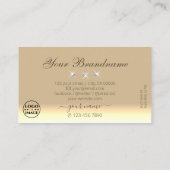 シックなクリームベージュグラデーションダイヤきらめくズロゴ追加 名刺 (裏面)