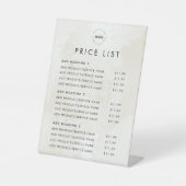 シックなクリーム大理石の追加ロゴ価格リスト美しいサロン 台座サイン (正面)