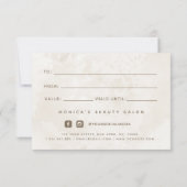 シックなクリーム大理石ソフトカラーニュートラルエレガント (裏面)