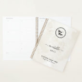 シックなクリーム大理石名年カスタムのビジネスロゴ プランナー手帳 (ディスプレー)