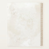 シックなクリーム大理石名年カスタムのビジネスロゴ プランナー手帳 (裏面)