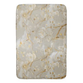 シックなクリーム金ゴールドフローラ バスマット (正面縦)