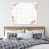 シックなクレストピーチプニーピンクのシーティングチャート キャンバスプリント (インサイチュ (寝室))