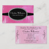 シックなクロコダイルの皮膚Rhinestones 名刺 (正面/裏面)