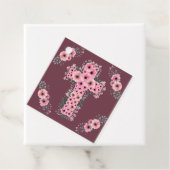 シックなクロスファースト聖体拝領ガールピンクの花 フェイバータグ (インサイチュ)