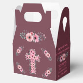 シックなクロスファースト聖体拝領ガールピンクの花 フェイバーボックス (オープン)