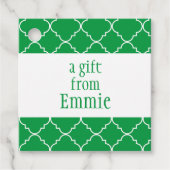 シックなクローバーパーソナライズされたギフトまたはメッセージカード フェイバータグ (正面)