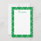 シックなクローバーパーソナライズされたノートカード サンキューカード (正面)