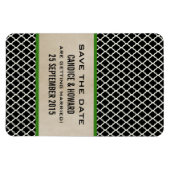 シックなクローバー日付磁石、緑を保存 マグネット (横)