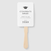 シックなグラッドキャップおめでとうグラッドフォト卒業 ハンドファン (正面)