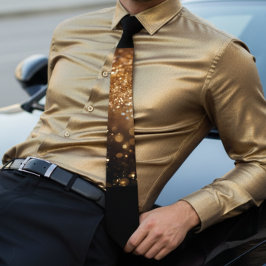 シックなグラデーション金ゴールドの結婚輝き ネクタイ