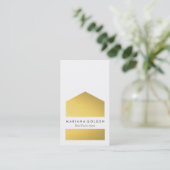 シックなグラフィック実在金ゴールドエージェントの名刺 名刺 (スタンド正面)