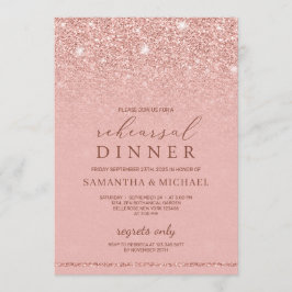 シックなグラマーバラ金ゴールドグリッターリハーサルディナー 招待状