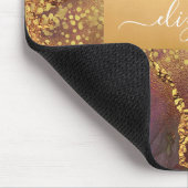 シックなグラムウォーターカラー大理石金ゴールドパープルブルー マウスパッド (コーナー)