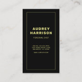 シックなグラムパイナップルパーソナルシェフ名刺 名刺 (裏面)