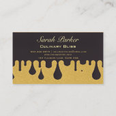 シックなグラムパーソナルシェフケータリング金ゴールド 名刺 (裏面)